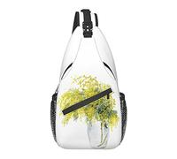 Bolso Bandolera Primavera Mimosa Florero Flor Rústico Senderismo Mochila Crossbody Hombro Mochila Viaje Cofre Paquete para Hombres Mujeres