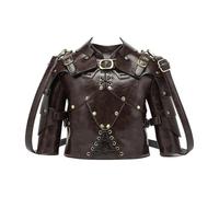 Bolso bandolera retro con forma de armadura medieval para mujer, con cadena desmontable, regalo novedoso, café, One Size