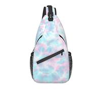 Bolso Bandolera Rosa Azul Tie Dye Senderismo Mochila Crossbody Hombro Mochila Viaje Cofre Pack para Hombres Mujeres