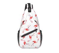Bolso Bandolera Rosa Flamenco Acuarela pájaro Tropical Senderismo Mochila Bandolera Hombro Mochila Viaje Pecho Paquete para Hombres Mujeres