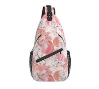 Bolso Bandolera Rosa Flor de Cerezo melocotón Senderismo Mochila Bandolera Hombro Mochila de Viaje Paquete de Pecho para Hombres y Mujeres