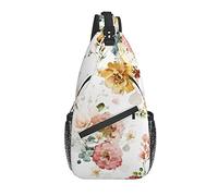 Bolso Bandolera Rosa Flor Roja Botánica Floral Senderismo Mochila Crossbody Hombro Mochila Viaje Cofre Pack para Hombres Mujeres