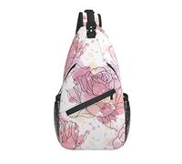 Bolso Bandolera Rosa Flor Rosa Pastel Senderismo Mochila Bandolera Hombro Mochila Viaje Pecho Paquete para Hombres Mujeres