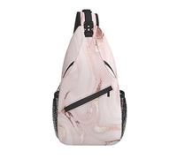 Bolso Bandolera Rosa mármol Abstracto Pastel Brillante Senderismo Mochila Bandolera Hombro Mochila de Viaje Paquete de Pecho para Hombres y Mujeres