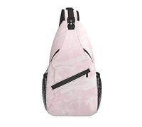 Bolso Bandolera Rosa mármol Abstracto Senderismo Mochila Bandolera Hombro Mochila Viaje Pecho Paquete para Hombres Mujeres