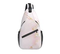 Bolso Bandolera Rosa mármol Azul Pastel Senderismo Mochila Bandolera Hombro Mochila Viaje Pecho Paquete para Hombres Mujeres