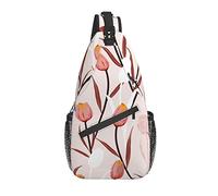 Bolso Bandolera Rosa tulipán Flor Floral Senderismo Mochila Bandolera Hombro Mochila Viaje Pecho Paquete para Hombres Mujeres