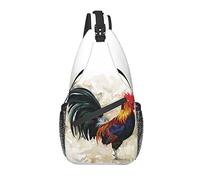 Bolso Bandolera Rústico Gallo Pollo Acuarela Senderismo Mochila Crossbody Hombro Mochila Viaje Cofre Paquete para Hombres Mujeres