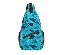 Bolso Bandolera Sea Turtle Ocean Blue Senderismo Mochila Crossbody Hombro Mochila Travel Chest Pack para Hombres Mujeres