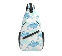 Bolso Bandolera Sea Turtle Pastel Blue Ocean Senderismo Mochila Crossbody Hombro Mochila Travel Chest Pack para Hombres Mujeres