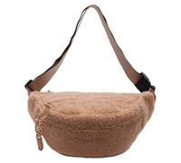 Bolso Bandolera Sherpa de Forro Polar para Mujer Mini Bolso con cinturón para Todas Partes Bolso de Cintura Lindo de Moda Bolso de Cintura de Felpa de Invierno Paquete de riñonera (marrón)