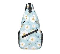 Bolso Bandolera Spring Daisy Flower Blue Rainbow Senderismo Mochila Crossbody Hombro Mochila Travel Chest Pack para Hombres Mujeres