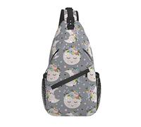 Bolso Bandolera Sun Moon Boho Planet Childish Hiking Daypack Crossbody Shoulder Backpack Travel Chest Pack para Hombres y Mujeres