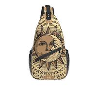 Bolso Bandolera Sun Moon Estilo Vintage Magic Witchy Senderismo Mochila Crossbody Hombro Mochila de Viaje Paquete de Pecho para Hombres y Mujeres