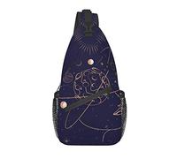 Bolso Bandolera Tarot Boho Mystic Moon Sun Galaxy Senderismo Mochila Crossbody Hombro Mochila Viaje Cofre Pack para Hombres Mujeres