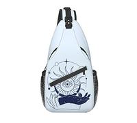 Bolso Bandolera Tarot Magic Boho Mano Sol Azul Senderismo Mochila Crossbody Hombro Mochila Viaje Cofre Pack para Hombres Mujeres