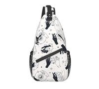 Bolso Bandolera Tarot Mano astrología Luna Magia Boho Senderismo Mochila Bandolera Hombro Mochila Viaje Pecho Paquete para Hombres y Mujeres