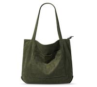 Bolso Bandolera Tote Bag De Pana Para Mujer - Bolsa Con Cremallera Para Universitarias - Shopper