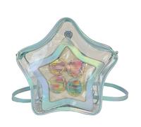 Bolso Bandolera Transparente Con Estrellas, Bolso De Playa Grande, Mochila Arcoíris Transparente Impermeable, Estilo Y2K, Conjunto De Dos Piezas (azul)