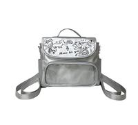 Bolso bandolera transparente de estilo anime con correa ajustable, para uso diario casual y bolsa de hombro, Silver, One Size