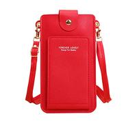 Bolso bandolera transparente de piel sintética para mujer, con cierre transparente, rosso, Talla única