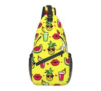 Bolso Bandolera Verano Divertido Pino plátano sandía Senderismo Mochila Bandolera Hombro Mochila Viaje Pecho Paquete para Hombres Mujeres