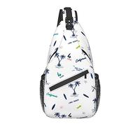 Bolso Bandolera Verano Palmera Tabla de Surf Senderismo Mochila de Hombro Crossbody Mochila de Viaje Paquete de Pecho para Hombres Mujeres