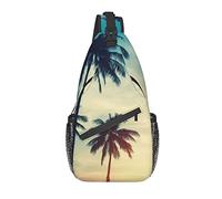 Bolso Bandolera Verano Tropical Palmera Amanecer Senderismo Mochila Crossbody Hombro Mochila Viaje Cofre Paquete para Hombres Mujeres