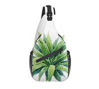 Bolso Bandolera Verde Tropical suculento botánico Senderismo Mochila Bandolera Hombro Mochila de Viaje Paquete de Pecho para Hombres y Mujeres