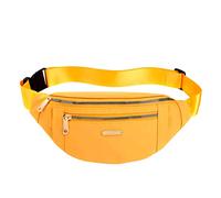 Bolso bandolera versátil de tela casual con múltiples capas para teléfono móvil, riñonera de cuero para hombre, pequeña, amarillo, Talla única