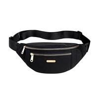 Bolso bandolera versátil de tela casual con múltiples capas para teléfono móvil, riñonera de cuero para hombre, pequeña, Negro, Talla única