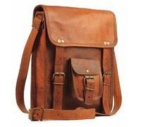 Bolso bandolera vintage de piel para hombre, de Shreenath Enterprises, de 27,94 cm, con bolsillo lateral para el iPad