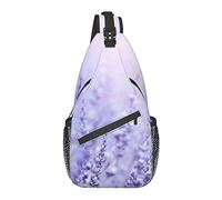 Bolso Bandolera Violeta Lavanda Flor púrpura Senderismo Mochila Bandolera Hombro Mochila Viaje Pecho Paquete para Hombres Mujeres