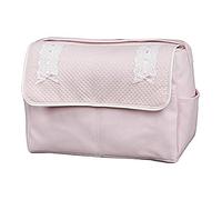 Bolso Bebé de Polipiel con bolsillos, Asa con corchetes, 38 largo, 18 ancho, 27 de alto (Classic Rosa Bebé)