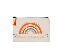 Bolso/bolsa Gracias por ayudarme a crecer 100% algodón, idea de regalo, fin de año escolar, amante, AVS, Atsem, Niñera, beige, 20 cm, Estuche