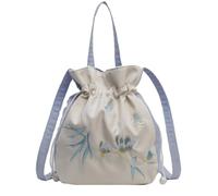 Bolso bordado de estilo chino, bolso de bordado chino, bolso con cordón - Bolso retro de gran capacidad, organizador de asas elegante y de para exteriores y, azul, Se référer au descriptif