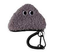 Bolso cambiador de bolas de arroz de felpa suave con cremalleras y diseño de cordón, ideal para ir de compras y organizar objetos pequeños, elegante diseño azul, Gray, Mass Beauty
