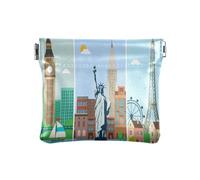 Bolso cambiador de piel sintética, accesorios de viaje para mujeres, ciudades, horizontes, monumentos, Londres, París, Varios colores, 1 size, Moderno / Equipada