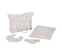 Little Dutch 4589 Soft Flowers - Bolso cambiador para muñecas, 4 piezas, color rosa