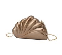 Bolso clásico de concha color perla, en forma abanico, bolso mano, noche, bandolera cadena, un solo hombro(Color 7)