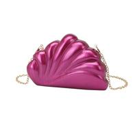Bolso clásico de concha color perla, en forma abanico, bolso mano, noche, bandolera cadena, un solo hombro(Color03)