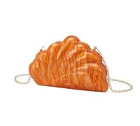 Bolso clásico de concha color perla, en forma abanico, bolso mano, noche, bandolera cadena, un solo hombro(Color05)