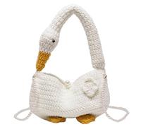 Bolso Color Blanco Cadena de Perlas de Punto Bandolera para Mujer | Tejido a Crochet, Diseño Decorativo y Acabado Cuidado, Estilo Original para Boda y Cumpleaños