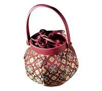 Bolso con forma de bombilla fabricado con tela de poliuretano de alta calidad, incluyendo algodón suave en el interior de cultura tradicional. Bolso cruzado tejido vintage con cierre suave y amplia