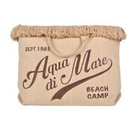 BOLSO CON FRANGE Y BORDADO GRANDE 100% PL AGA DE MAR 22929 BEIGE