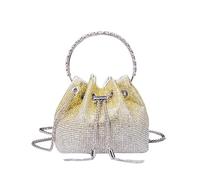 Bolso Con PedreríA Bolso de mano de noche con asa y diamantes de imitación, bolso de mano de diseñador de lujo, bolso de hombro con cristales brillantes, bolso de mano tipo cubo.(Gradient Yellow)