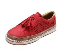 Bolso Convertible en Mochila de Moda, Punta, Zapatillas Slip On Planas, Zapatillas de Deporte de Mujer Accesorios Bienestar, rojo, 43 EU