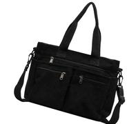 Bolso Corduroy Genérico, ancho Shoulder Purse, 14,17 x 12,99 in Corduroy Tote Bags, Authentic Structured Multipocket Design, College Travel Pack for School Parties Bottles Tissues Daily Use, Negro