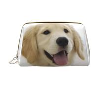 Bolso cosmético portátil de cuero impreso globo aerostático hermoso, bolso cosmético con el bolso interno, golden retriever, Talla única
