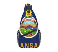 Bolso cruzado casual con la bandera del estado de Kansas State, duradero, de gran capacidad, ligero y transpirable, adecuado para varios lugares al aire libre